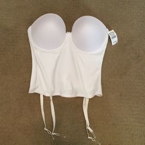 NWT Va Bien White Strapless Bustier Bra 34 DDD